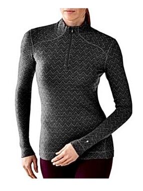 Smartwool Quarter Zip Long Sleeve Chevron Base Layer Top